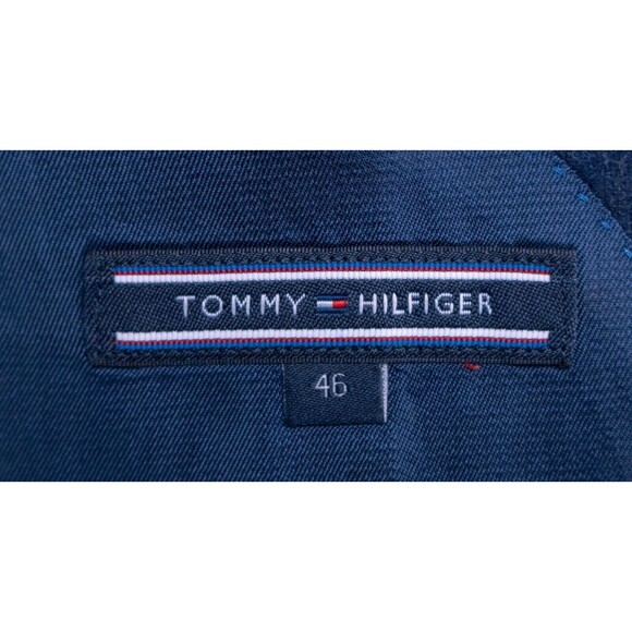 Tommy Hilfiger Mens Blazer Jacket Size 36 Navy Blue Solid Wool Sport Coat 2-Bttn - Picture 10 of 13